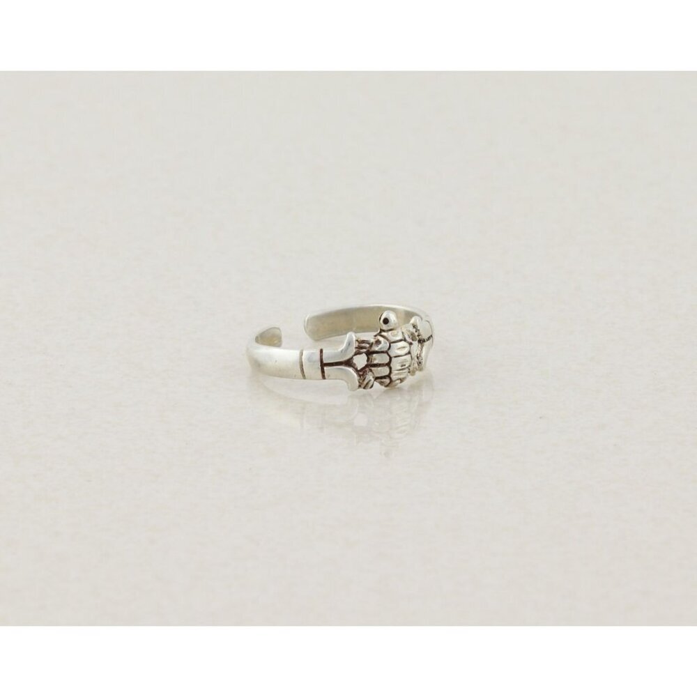 Sterling Silver Turtle Toe Ring Size 4 1/4 Adjustable - Picture 4 of 4